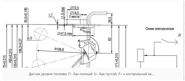 схема датчика уровня топлива ваз 2110
